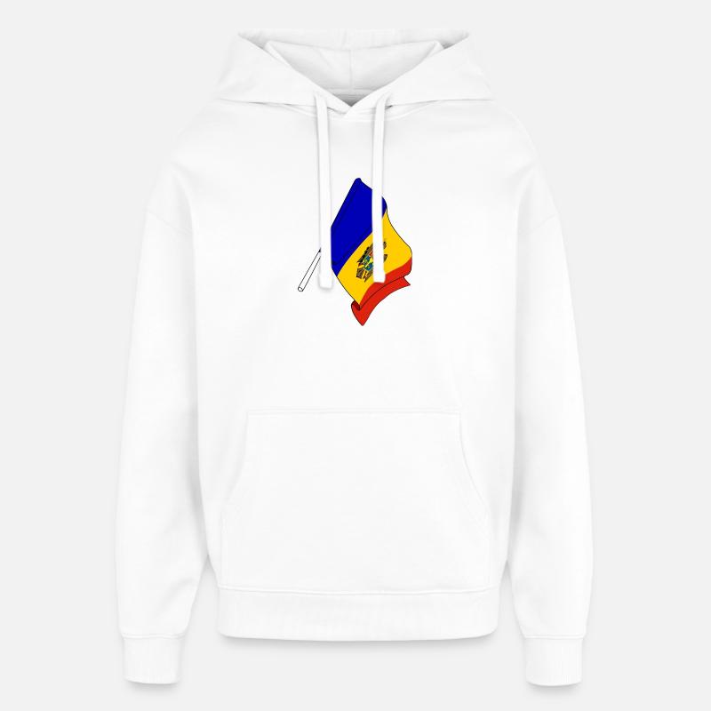 Drapeau de la Moldavie - Sweat à capuche unisexe Stanley/Stella Oversized - blanc