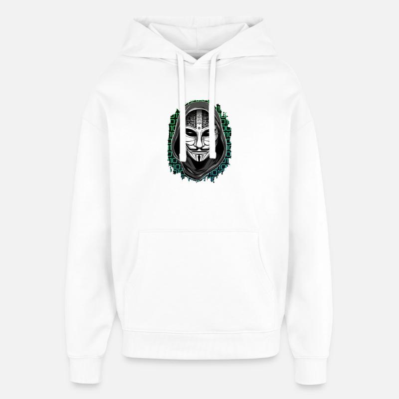 Anonymous Hacker - Oversized Unisex Hoodie by Stanley/Stella - white