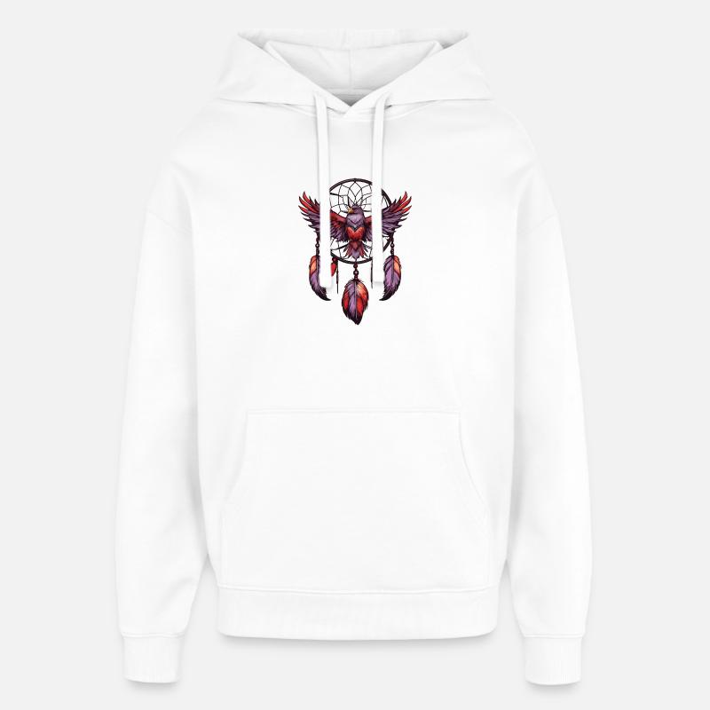 Attrape-rêves avec oiseau - Sweat à capuche unisexe Stanley/Stella Oversized - blanc