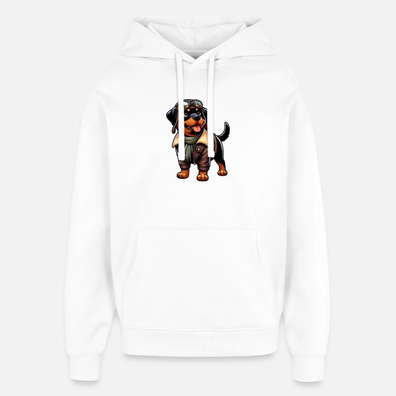 Conception du pilote Rottweiler - Sweat à capuche unisexe Stanley/Stella Oversized - blanc