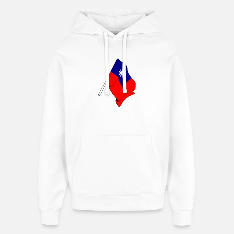 Drapeau de Taïwan - Sweat à capuche unisexe Stanley/Stella Oversized - blanc