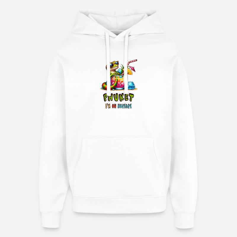 Gecko Phuket Thailand Design - Sweat à capuche unisexe Stanley/Stella Oversized - blanc