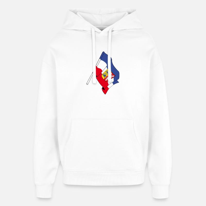 Drapeau du Schleswig Holstein - Sweat à capuche unisexe Stanley/Stella Oversized - blanc