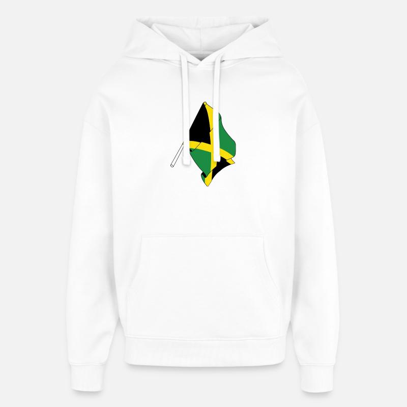 Drapeau de la Jamaïque - Sweat à capuche unisexe Stanley/Stella Oversized - blanc