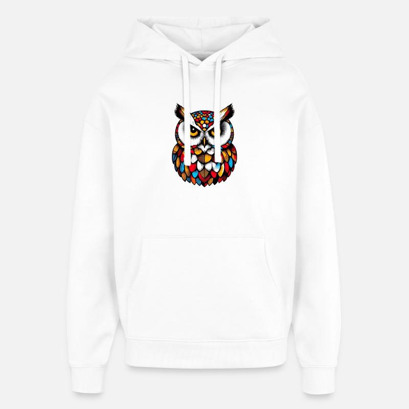 Eule - Oversized Unisex Hoodie von Stanley/Stella - Weiß