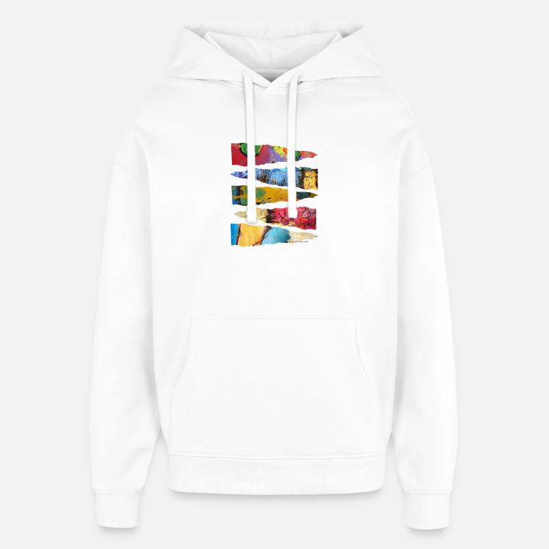 Abstraktes buntes Farbschicht-Design - Oversized Unisex Hoodie von Stanley/Stella - Weiß