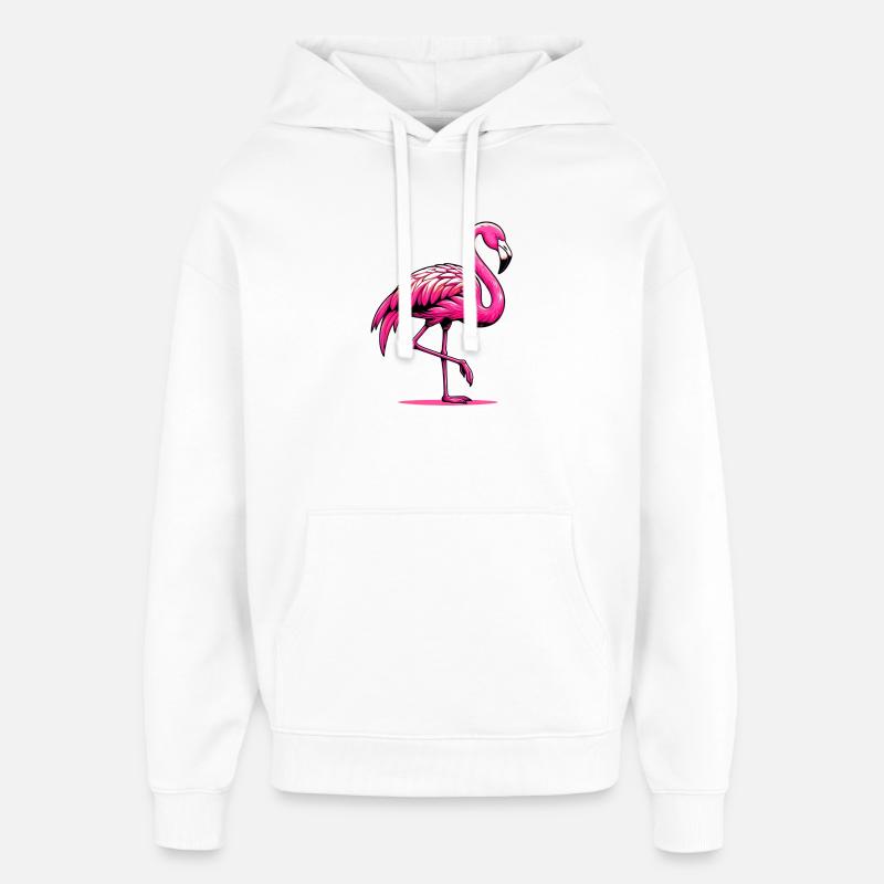 Flamant - Sweat à capuche unisexe Stanley/Stella Oversized - blanc