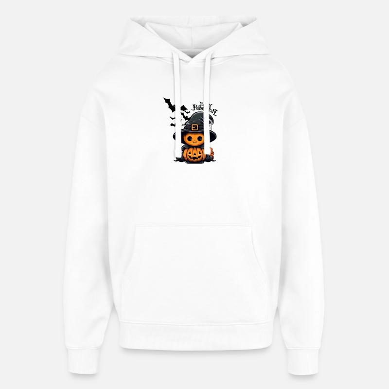 Citrouille d’Halloween - Sweat à capuche unisexe Stanley/Stella Oversized - blanc