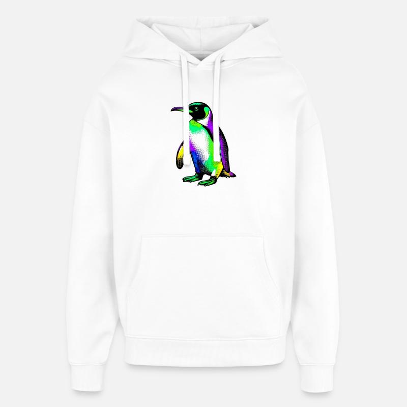 Pinguin - Oversized Unisex Hoodie von Stanley/Stella - Weiß