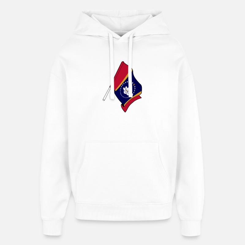 Drapeau du Mississippi - Sweat à capuche unisexe Stanley/Stella Oversized - blanc