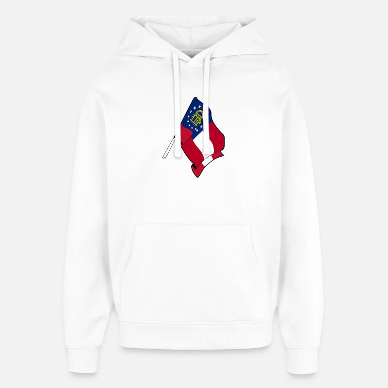 Drapeau Géorgie - Sweat à capuche unisexe Stanley/Stella Oversized - blanc