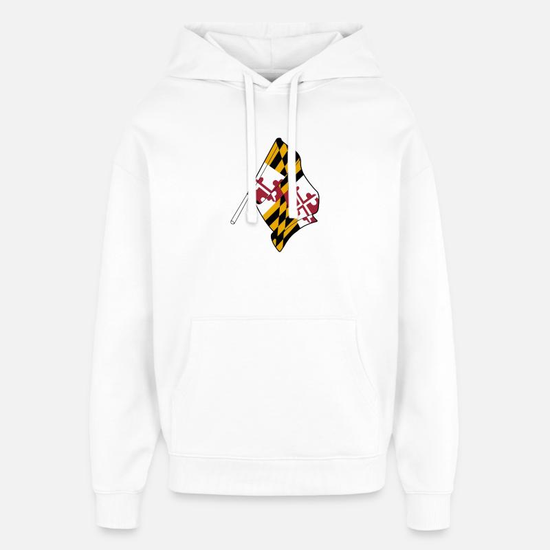 Drapeau du Maryland - Sweat à capuche unisexe Stanley/Stella Oversized - blanc