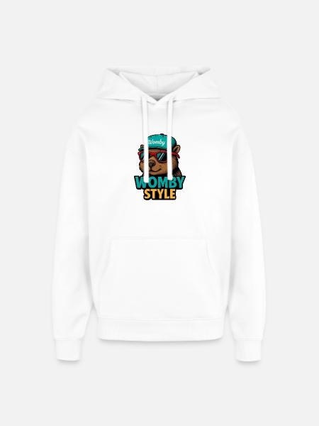 Womby Style Beaver with Sunglasses - Oversized Unisex Hoodie by Stanley/Stella - white