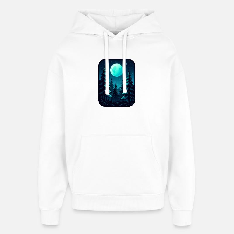 Pins au clair de lune - Sweat à capuche unisexe Stanley/Stella Oversized - blanc