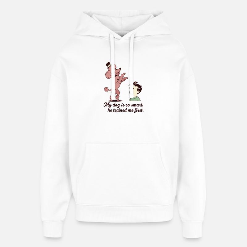 Mon chien est tellement intelligent... - Sweat à capuche unisexe Stanley/Stella Oversized - blanc