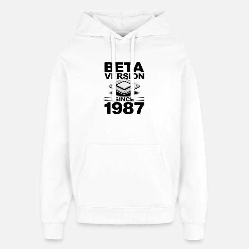 Conception futuriste d’impression de micropuces - Sweat à capuche unisexe Stanley/Stella Oversized - blanc