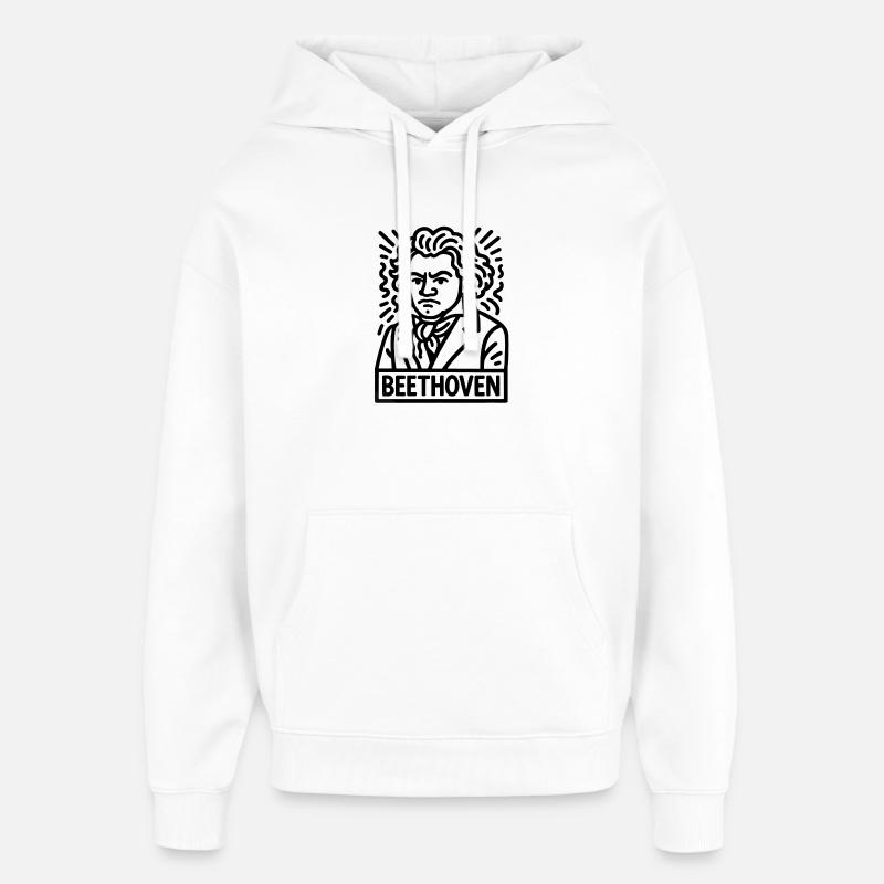 Ludwig van Beethoven - Sweat à capuche unisexe Stanley/Stella Oversized - blanc
