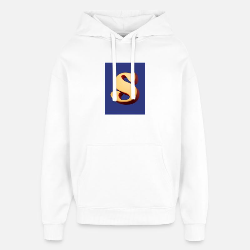 3D brun clair Lettre S look - Sweat à capuche unisexe Stanley/Stella Oversized - blanc