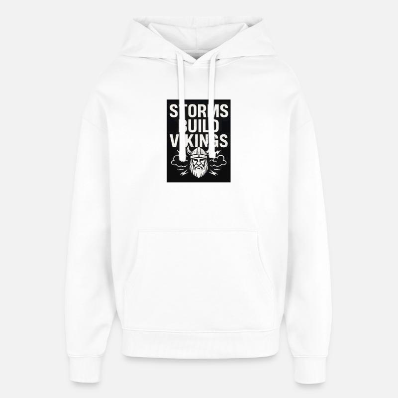 Storms Build Vikings Design audacieux - Sweat à capuche unisexe Stanley/Stella Oversized - blanc