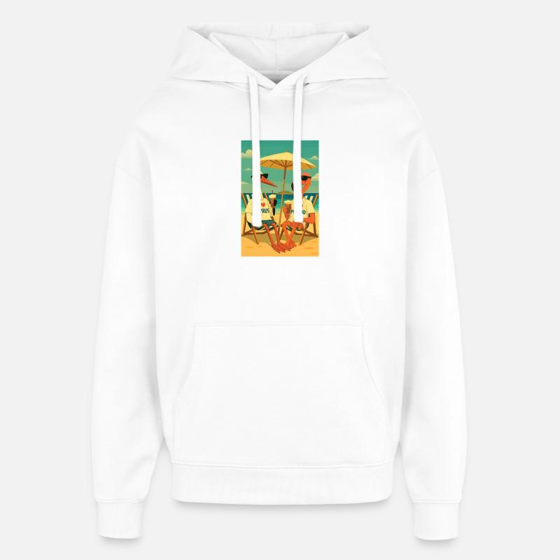 Oiseaux dans les climats estivaux - Sweat à capuche unisexe Stanley/Stella Oversized - blanc