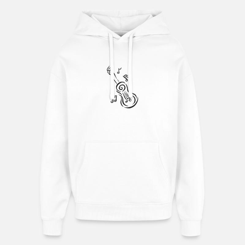 Guitare spirale avec notes - Sweat à capuche unisexe Stanley/Stella Oversized - blanc