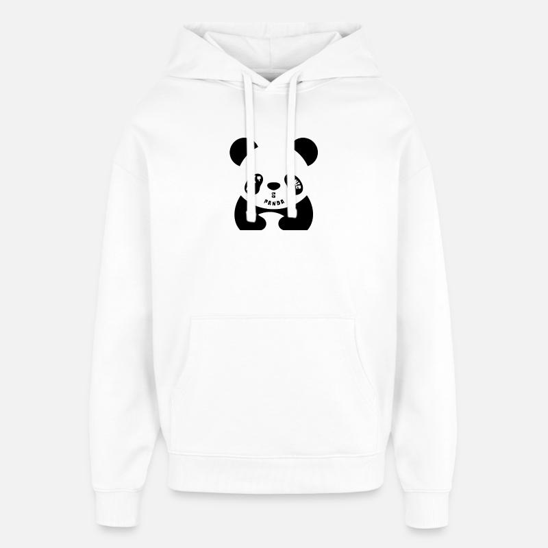 Ne panique GO Panda - Sweat à capuche unisexe Stanley/Stella Oversized - blanc