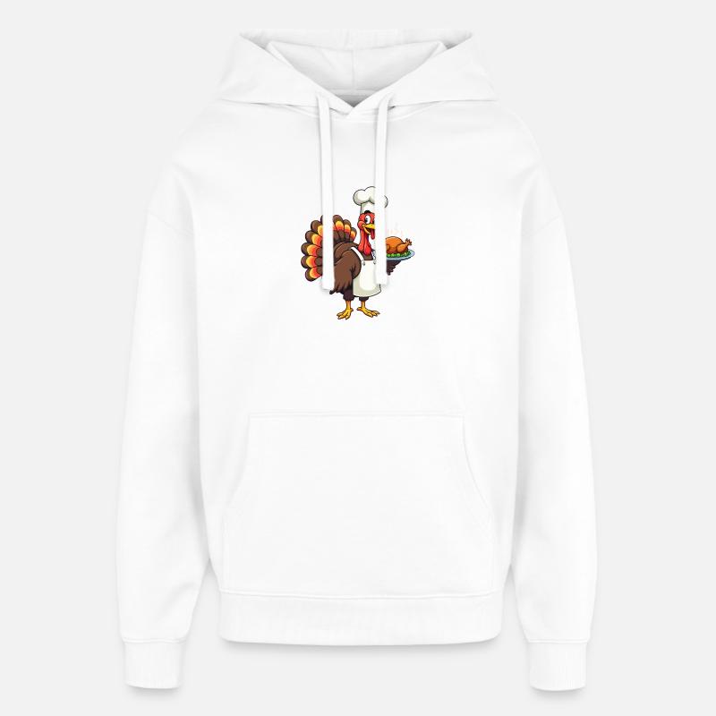 Cuisinier de dinde de Thanksgiving Thanksgiving - Sweat à capuche unisexe Stanley/Stella Oversized - blanc