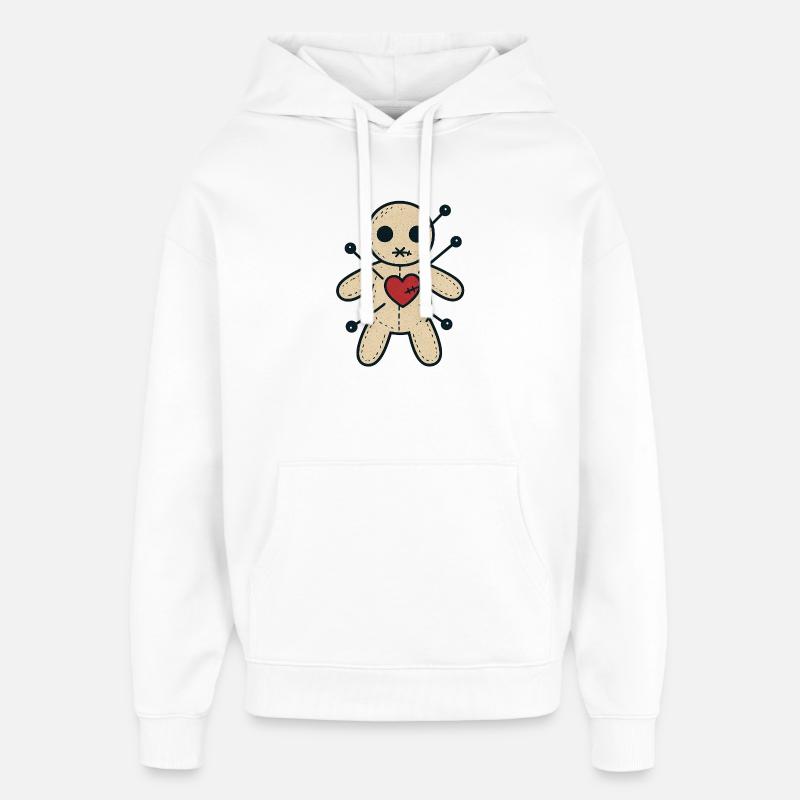 Poupée Voodoo Heart Stitch - Sweat à capuche unisexe Stanley/Stella Oversized - blanc