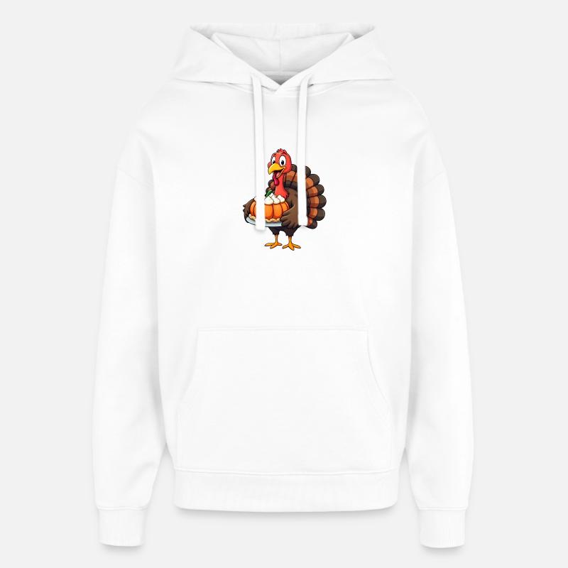 Thanksgiving Drôle Dinde de Thanksgiving - Sweat à capuche unisexe Stanley/Stella Oversized - blanc