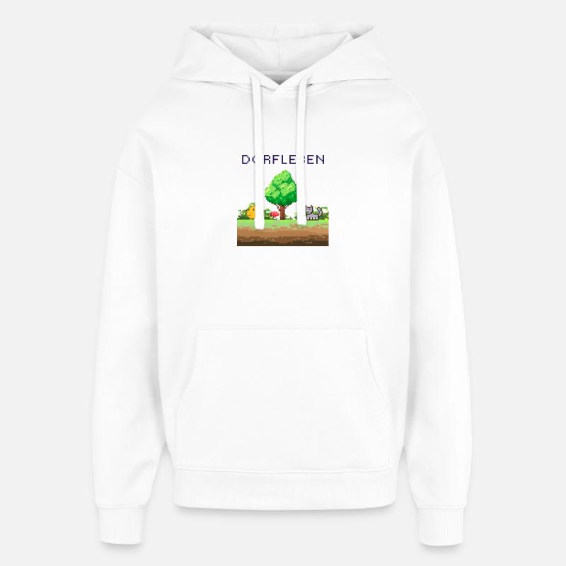 Dorflleben Pixelwelt - Oversized Unisex Hoodie von Stanley/Stella - Weiß