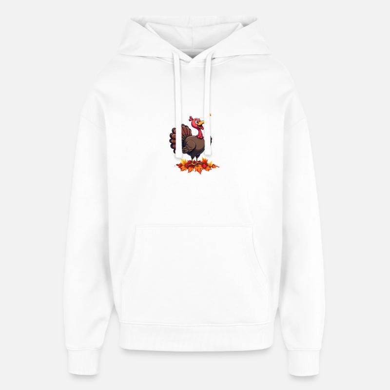 Thanksgiving Drôle Dinde de Thanksgiving - Sweat à capuche unisexe Stanley/Stella Oversized - blanc