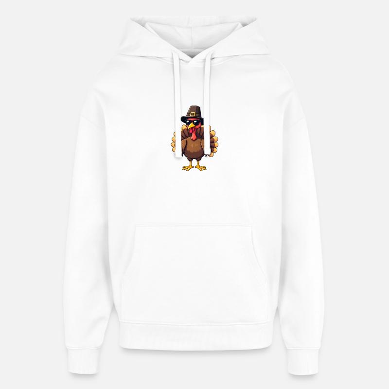 Thanksgiving Drôle Dinde de Thanksgiving - Sweat à capuche unisexe Stanley/Stella Oversized - blanc