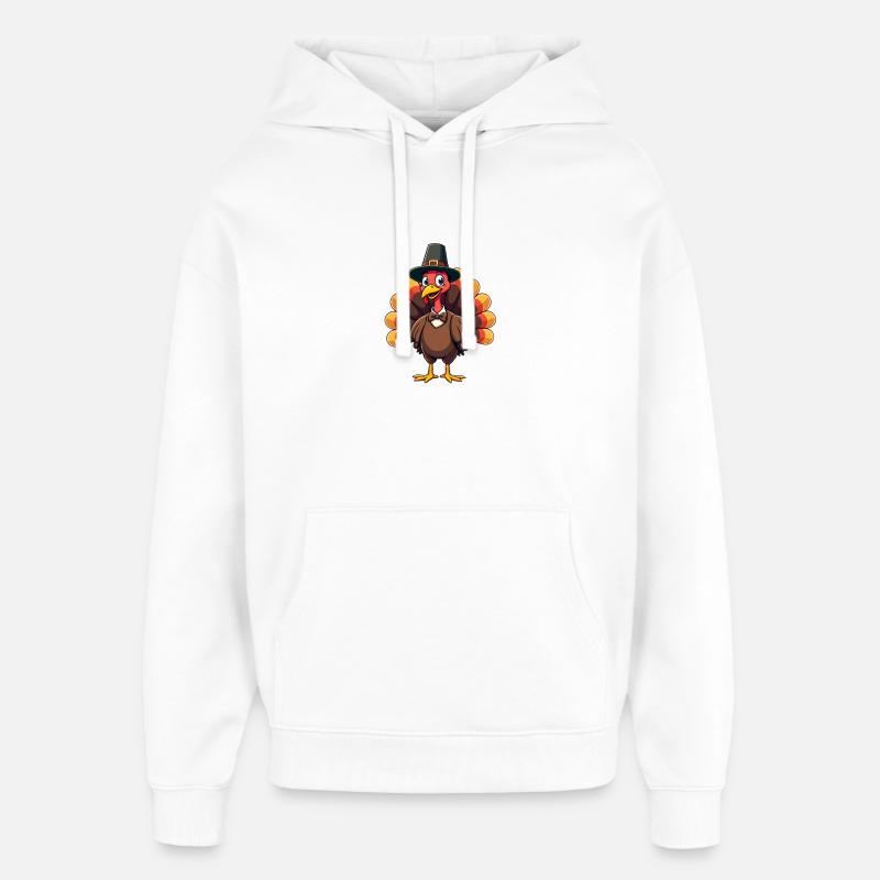 Thanksgiving Drôle Dinde de Thanksgiving - Sweat à capuche unisexe Stanley/Stella Oversized - blanc