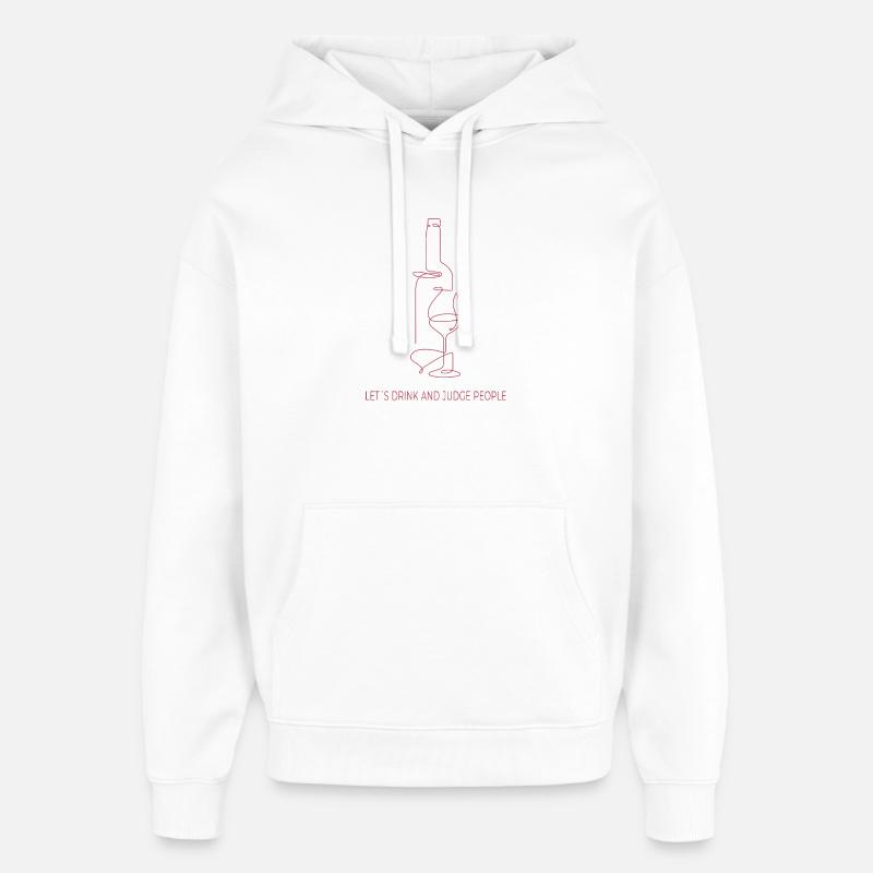 Drinks & Judging – One Line Art - Oversized Unisex Hoodie von Stanley/Stella - Weiß