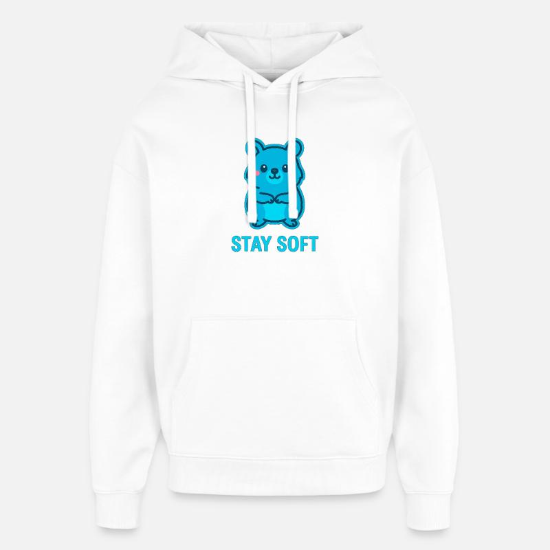 Stay Soft Quokka Design - Sweat à capuche unisexe Stanley/Stella Oversized - blanc