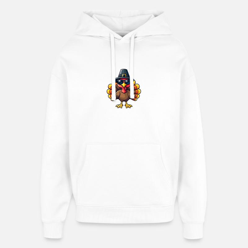 Thanksgiving Drôle Dinde de Thanksgiving - Sweat à capuche unisexe Stanley/Stella Oversized - blanc
