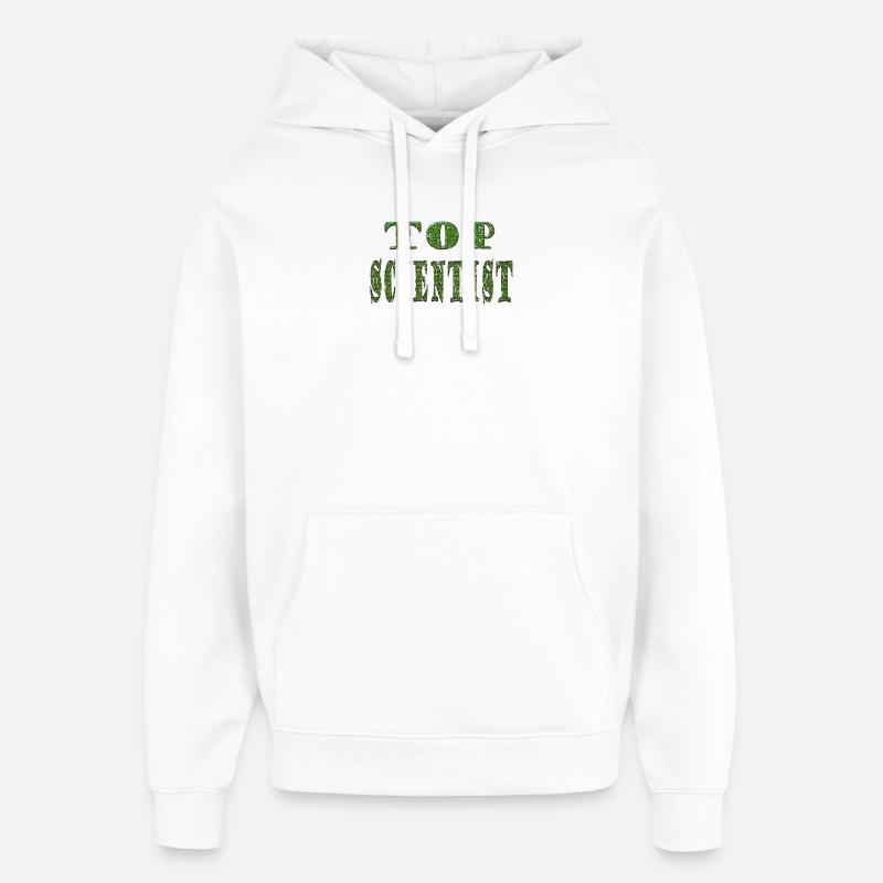 Top Scientist Texture Verte - Sweat à capuche unisexe Stanley/Stella Oversized - blanc