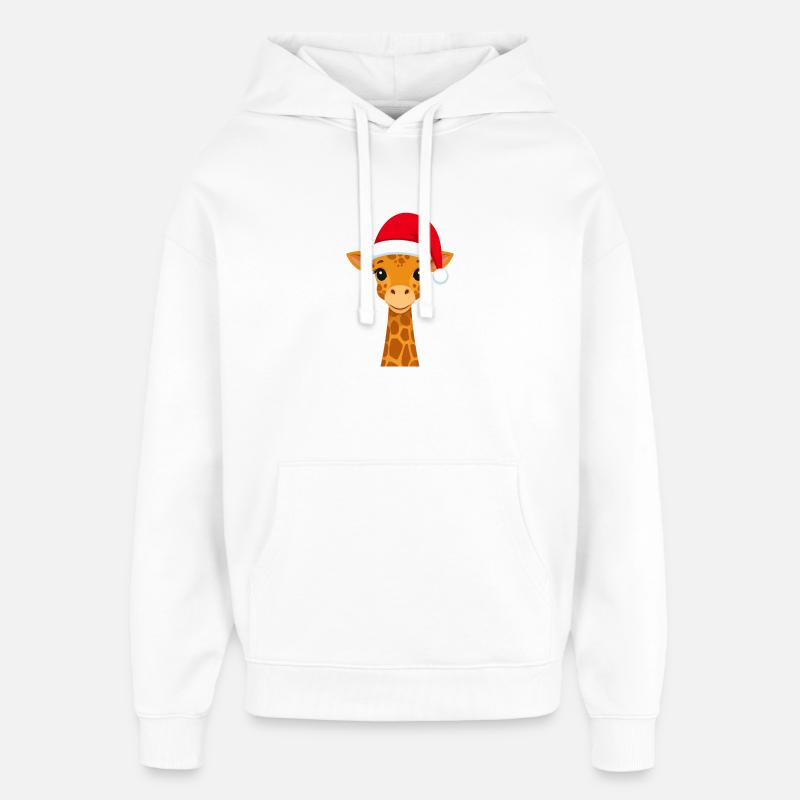 Une girafe pour Noël - Sweat à capuche unisexe Stanley/Stella Oversized - blanc