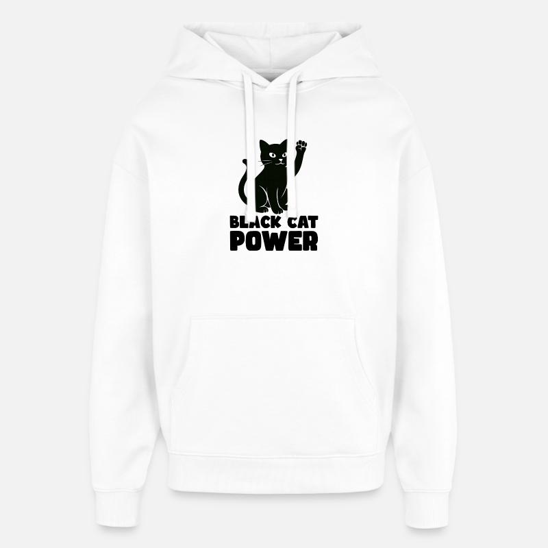 Pouvoir du chat - Sweat à capuche unisexe Stanley/Stella Oversized - blanc