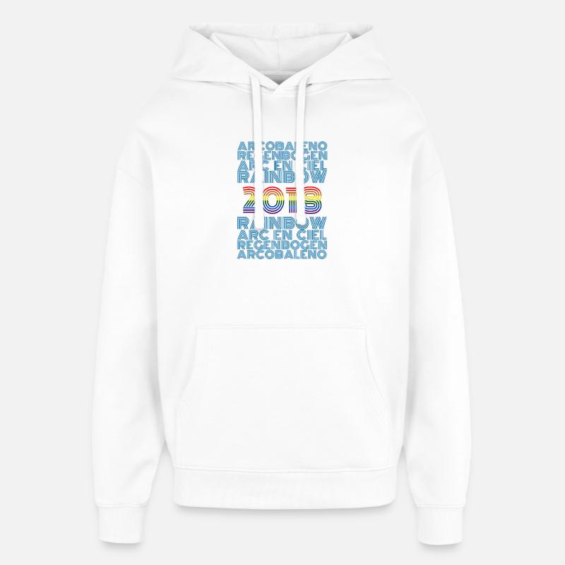 Arc-en-ciel 2018 - Sweat à capuche unisexe Stanley/Stella Oversized - blanc