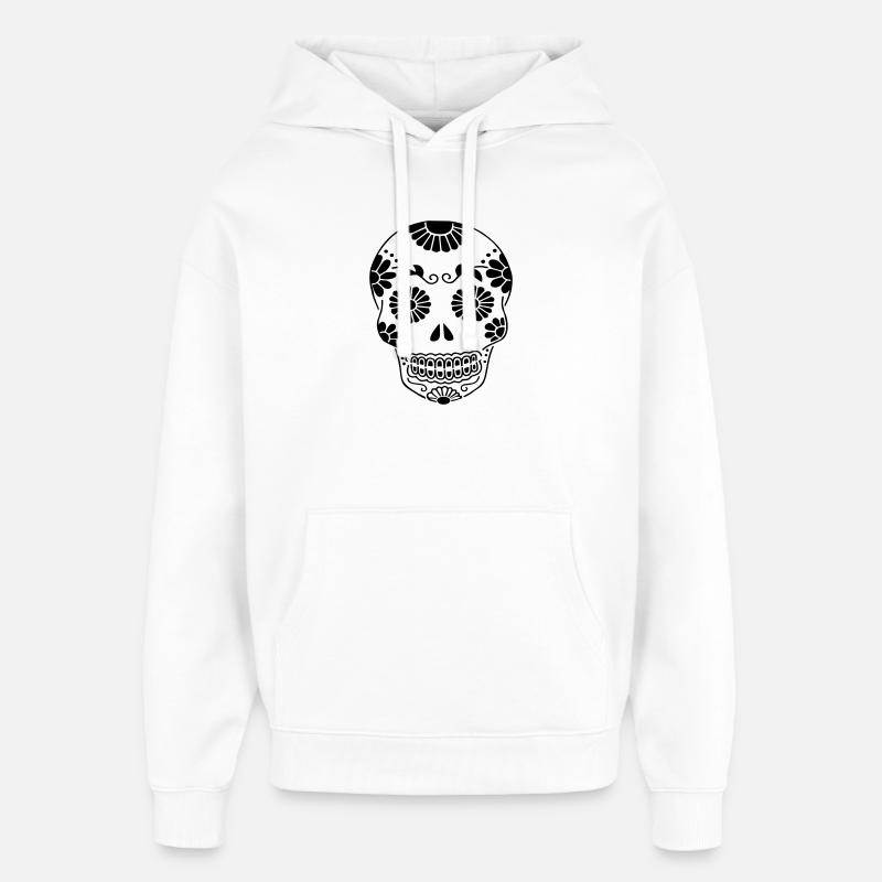 Tête de mort  - Sweat à capuche unisexe Stanley/Stella Oversized - blanc