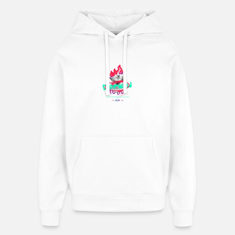 Collage de bustes graffitis au néon - Sweat à capuche unisexe Stanley/Stella Oversized - blanc