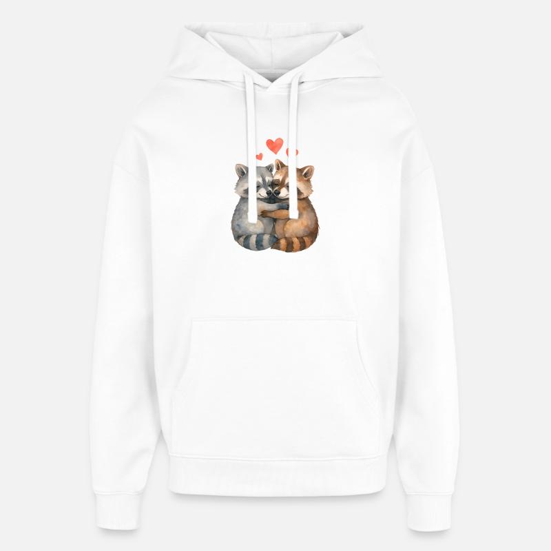Câlin de raton laveur câlin - Sweat à capuche unisexe Stanley/Stella Oversized - blanc