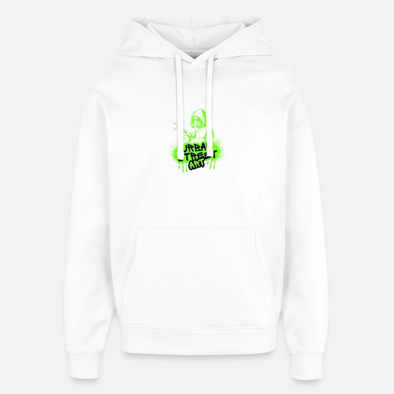 Spray d’art urbain néon - Sweat à capuche unisexe Stanley/Stella Oversized - blanc