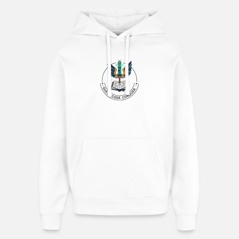 Quest. Code. Conquérir l’emblème - Sweat à capuche unisexe Stanley/Stella Oversized - blanc