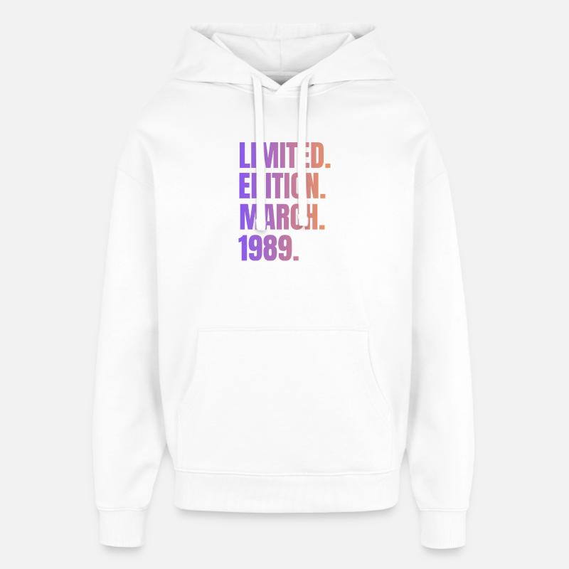 Limited Edition Mars 1989 - Sweat à capuche unisexe Stanley/Stella Oversized - blanc
