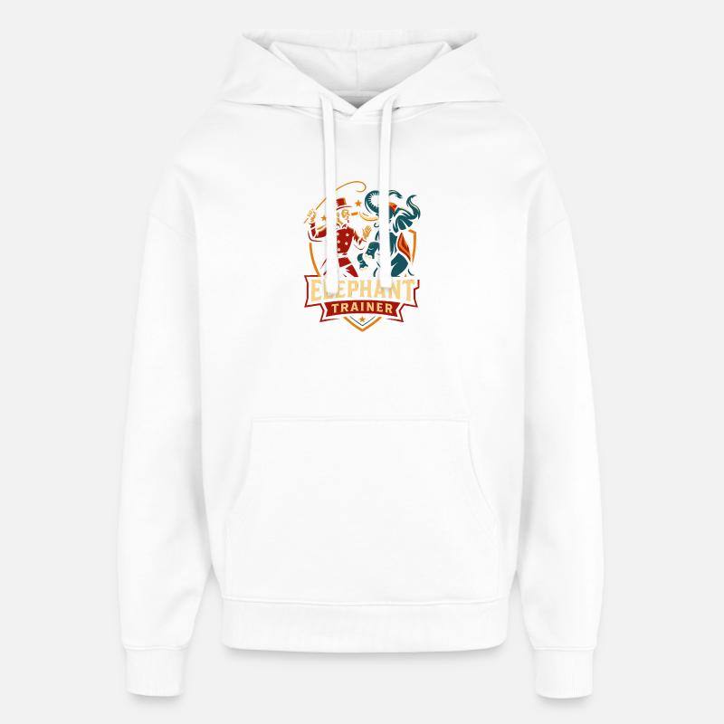 Cirque drôle d’entraînement d’éléphants d’éléphants - Sweat à capuche unisexe Stanley/Stella Oversized - blanc
