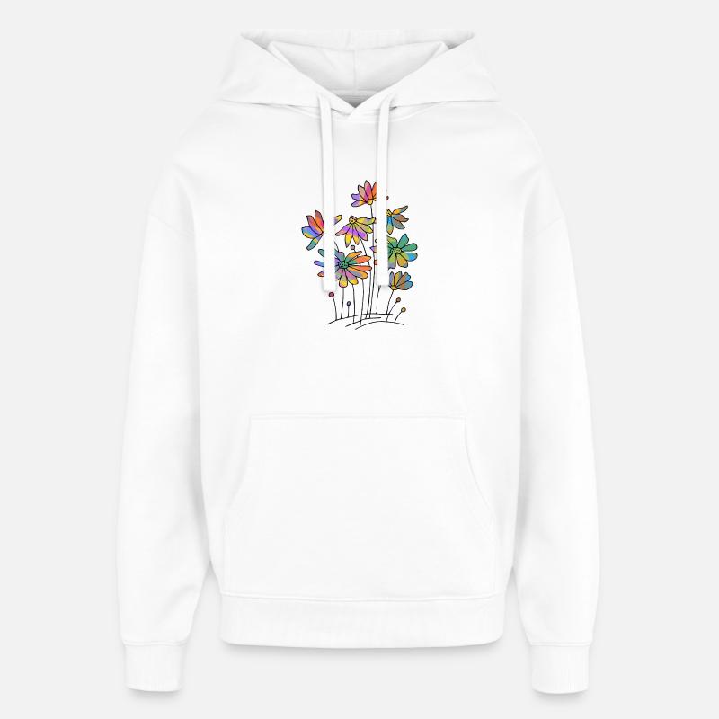 Fleur - Sweat à capuche unisexe Stanley/Stella Oversized - blanc