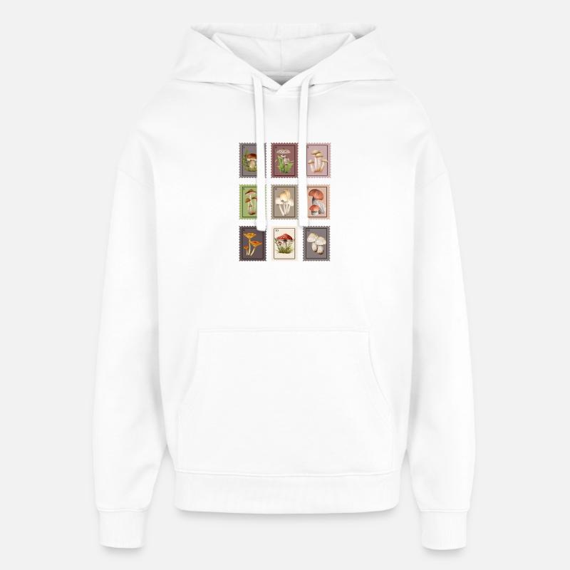 Conception des champignons - Sweat à capuche unisexe Stanley/Stella Oversized - blanc