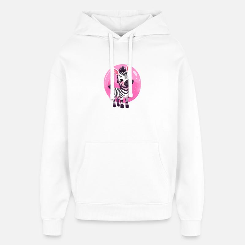 Zèbre - Sweat à capuche unisexe Stanley/Stella Oversized - blanc